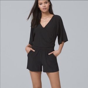 White House Black Market Faux Wrap Romper w Cami